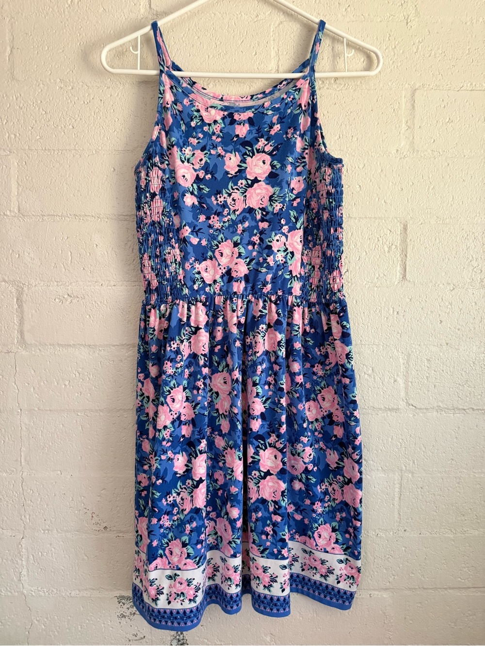 BCBGirls Blue Dress with Pink Floral Print